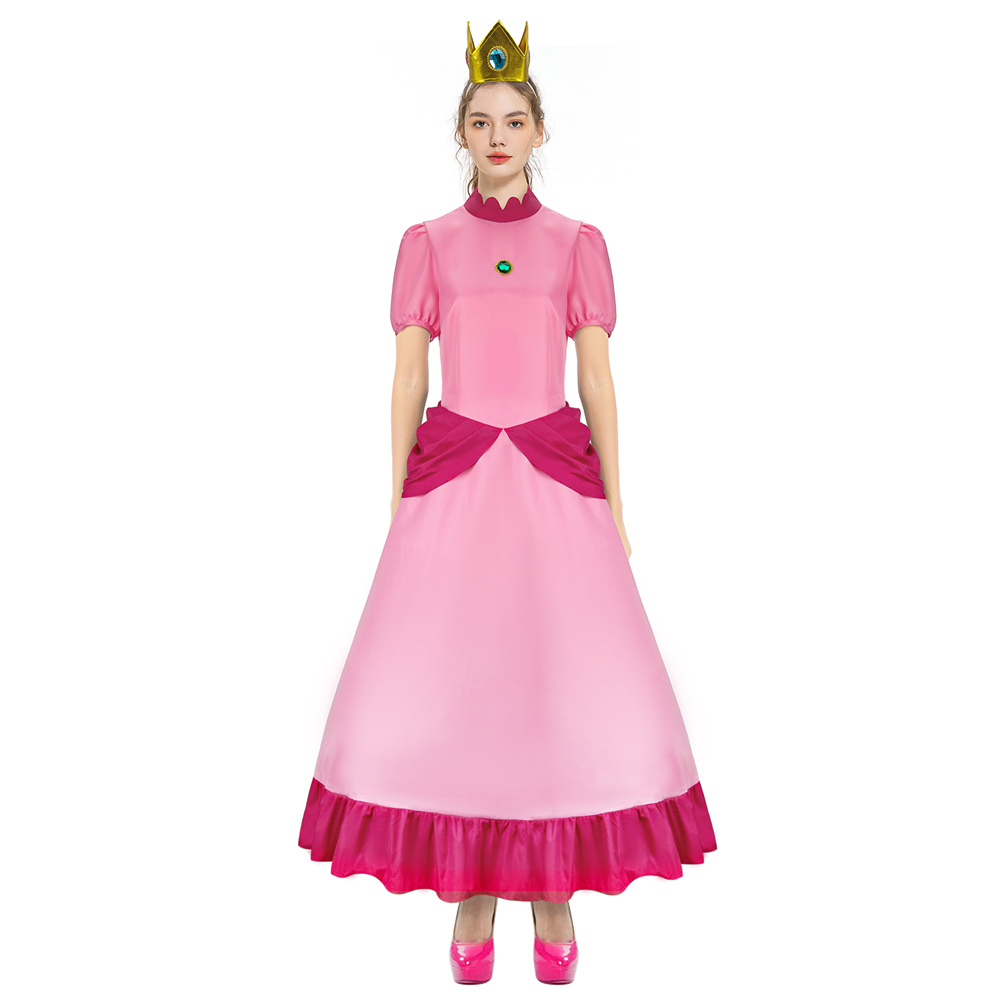 Super Mario Princess Peach Cosplay Costume