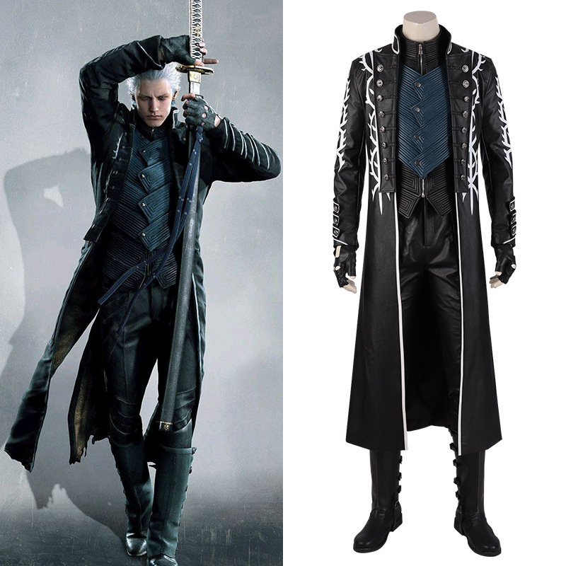 Devil May Cry 5 Vergil Cosplay Costume XS S M L 2XL In Stock Takerlama