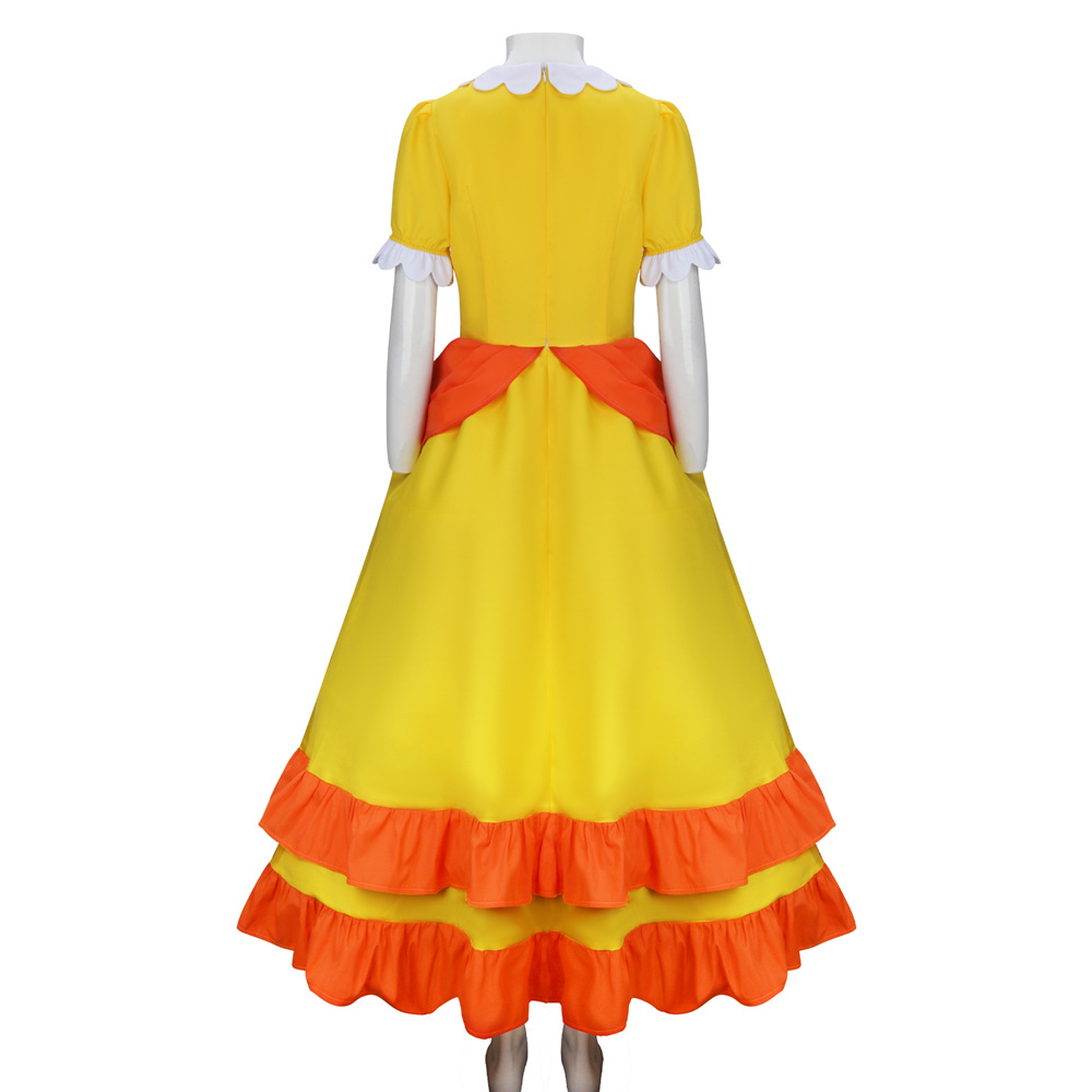 Super Mario Princess Daisy Cosplay Costume Dress