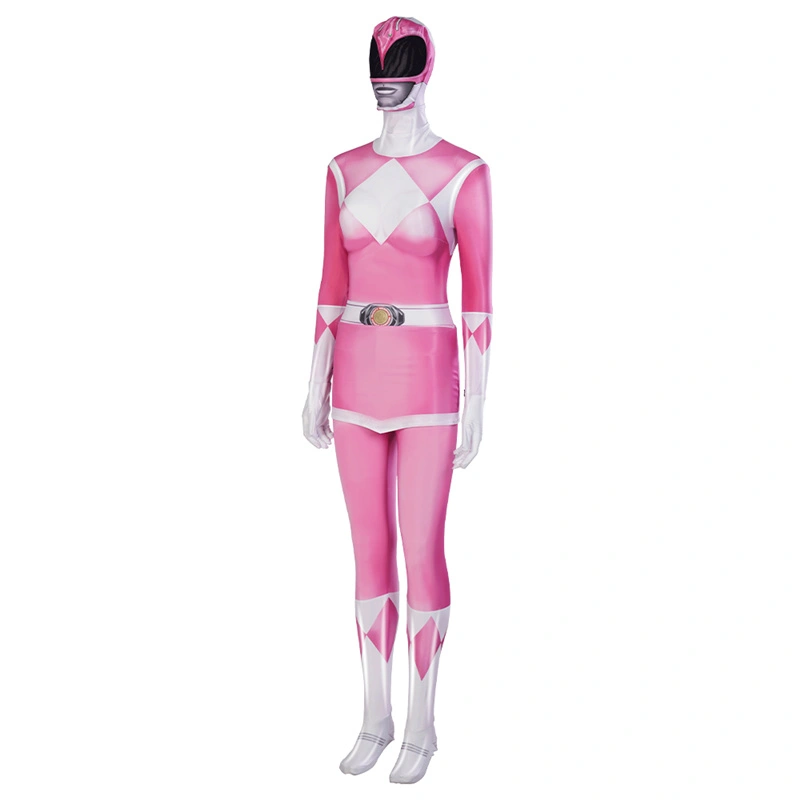 Mighty Morphin Power Rangers Pink Ranger Cosplay Costume Superhero Jumpsuit