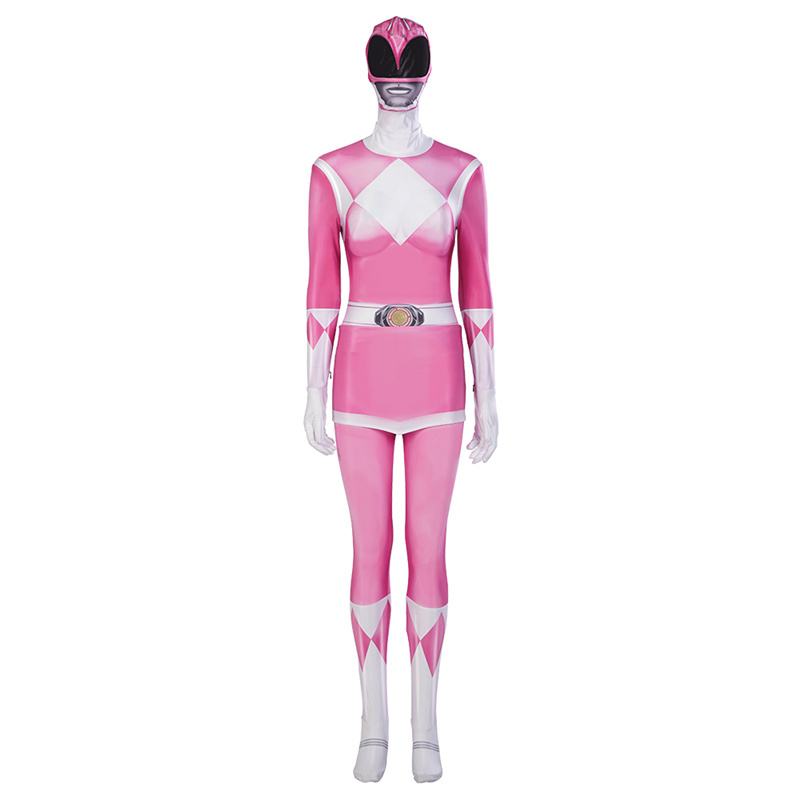 Mighty Morphin Power Rangers Pink Ranger Cosplay Costume Superhero Jumpsuit