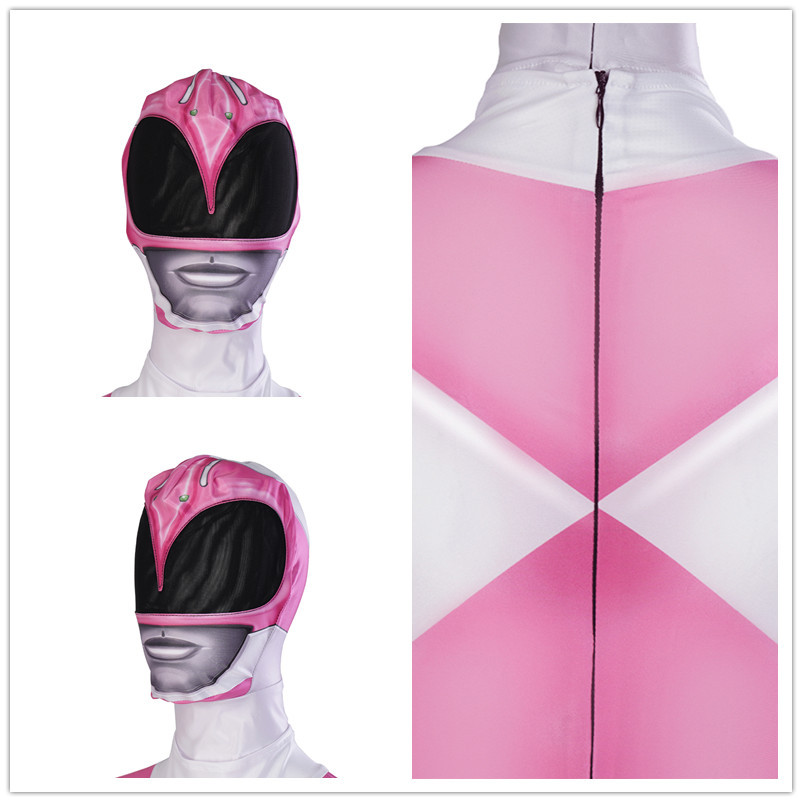 Mighty Morphin Power Rangers Pink Ranger Cosplay Costume Superhero Jumpsuit