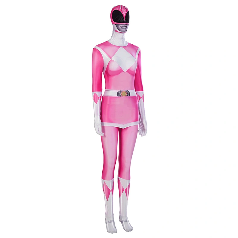 Mighty Morphin Power Rangers Pink Ranger Cosplay Costume Superhero Jumpsuit