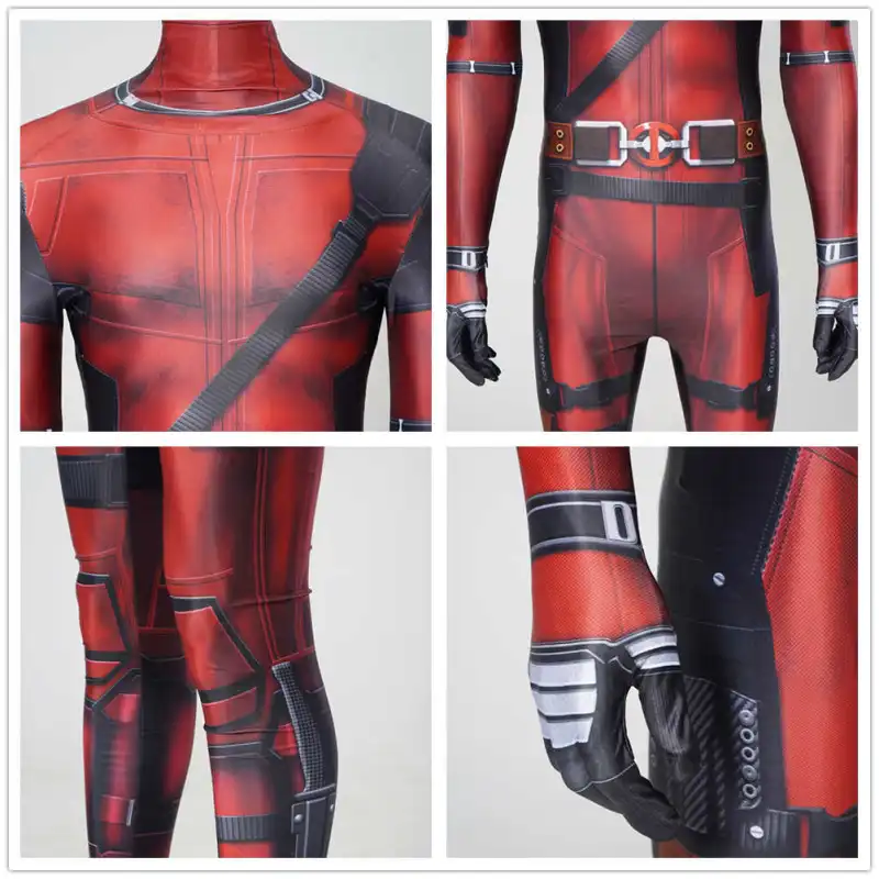 Deadpool 2 Wade Wilson Cosplay Costume Superhero Bodysuit Adult Kids