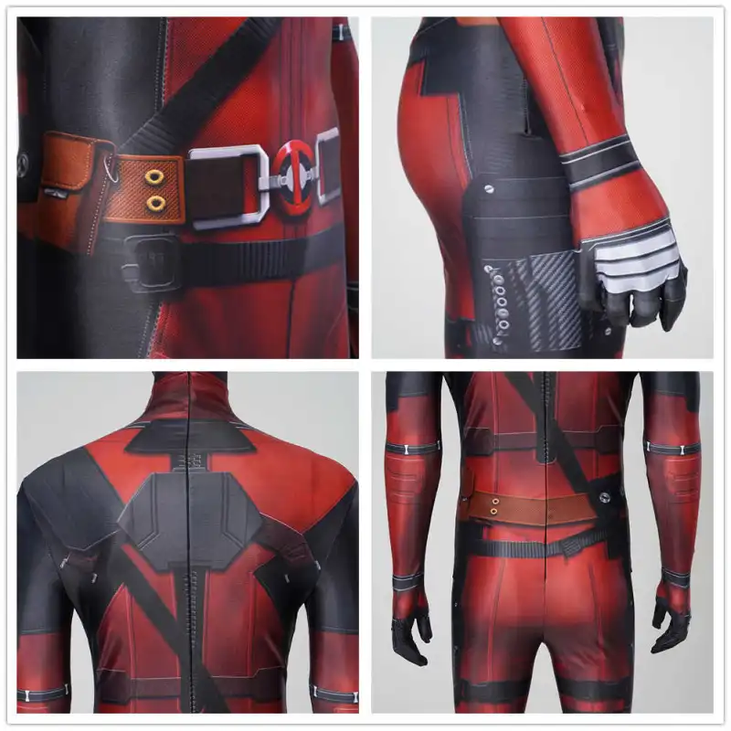 Deadpool 2 Wade Wilson Cosplay Costume Superhero Bodysuit Adult Kids