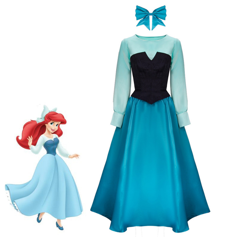 Takerlama The Little Mermaid Dress Ariel Princess Blue Seamaid Cospaly Costume In Stock