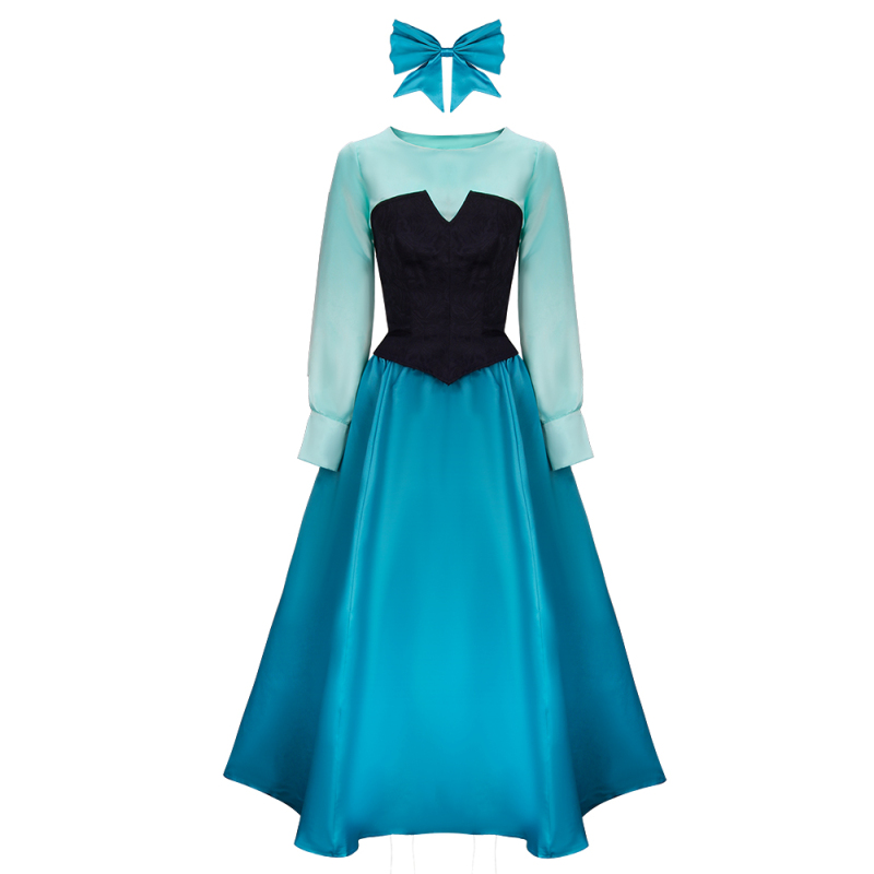 Takerlama The Little Mermaid Dress Ariel Princess Blue Seamaid Cospaly Costume In Stock