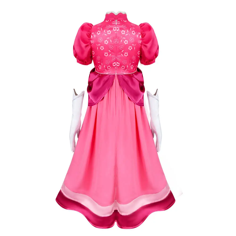 Kids Pink Princess Peach Dress Super Mario Cosplay Costume In  Stock-Takerlama