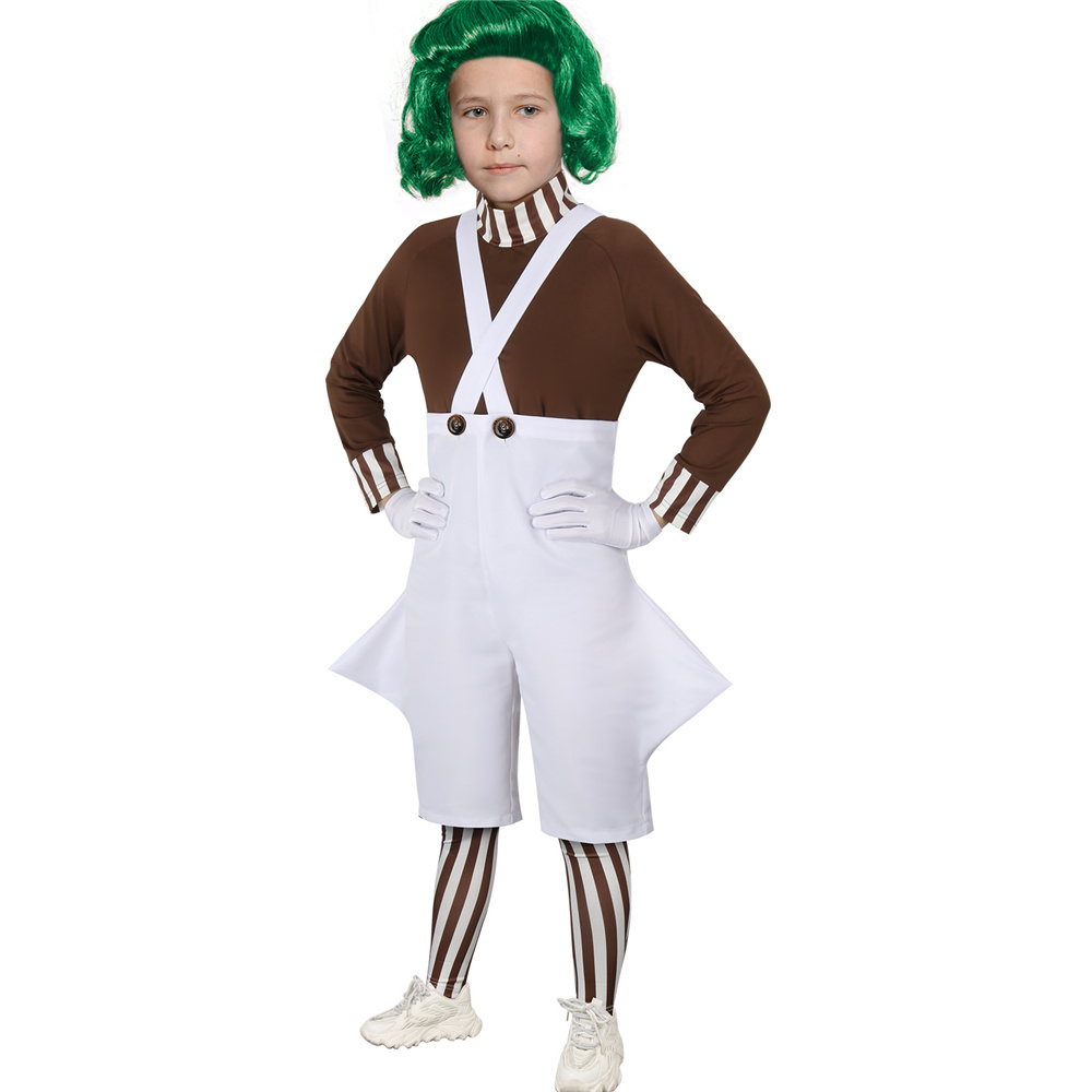 Child Oompa Loompa Cosplay Costume Charlie and the Chocolate Factory In Stock Takerlama