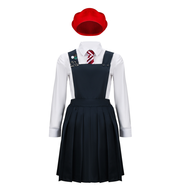 Girls Matilda the Musical Red-Beret Girl Cosplay Costume Hortensia Roald Dahl’s Outfits