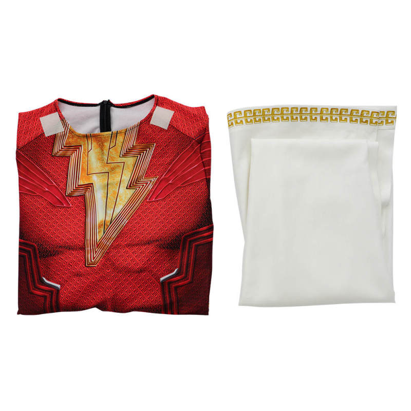 New Billy Batson Cosplay Costume Shazam 2 Fury of the Gods Zentai Suit In Stock Takerlama