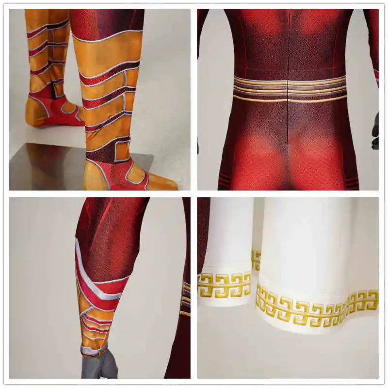 New Billy Batson Cosplay Costume Shazam 2 Fury of the Gods Zentai Suit In Stock Takerlama