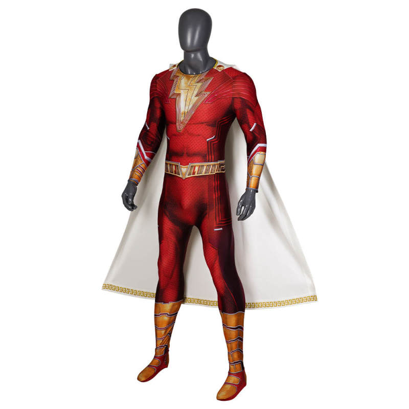 New Billy Batson Cosplay Costume Shazam 2 Fury of the Gods Zentai Suit In Stock Takerlama