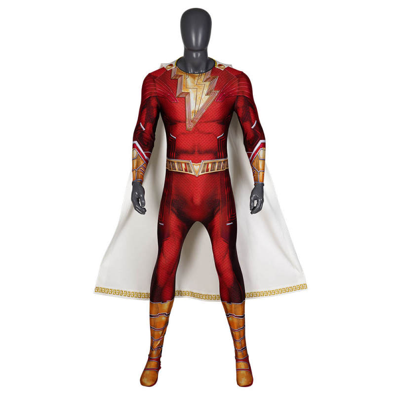 New Billy Batson Cosplay Costume Shazam 2 Fury of the Gods Zentai Suit In Stock Takerlama