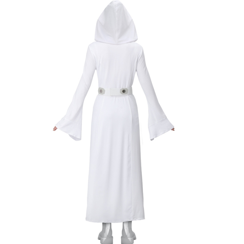 Princess Leia White Dress Star Wars A New Hope Cosplay Costume With Hood Adult In Stock Takerlama