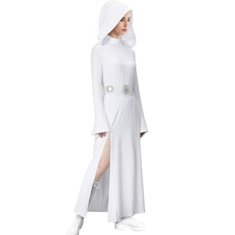 Princess Leia White Dress Star Wars A New Hope Cosplay Costume With Hood Adult In Stock Takerlama