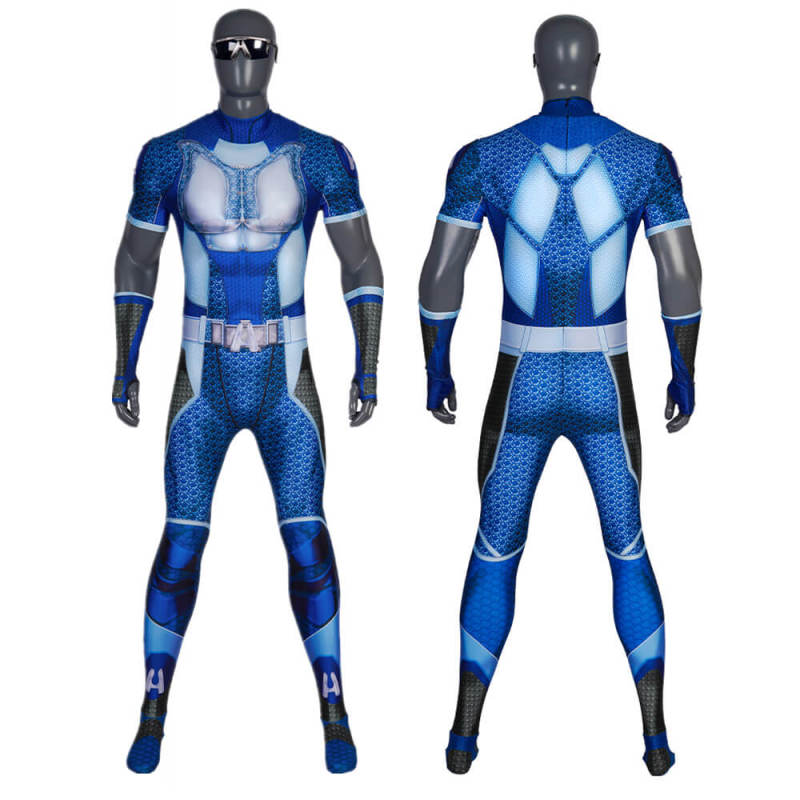 The A-Train Battle Suit TV Drama The Boys Cosplay Costume Blue Bodysuit Takerlama