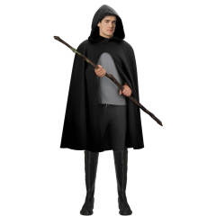 Black Hobbit Costume Renaissance Hooded Cape Witch Cloak Medieval Halloween Costume In Stock Takerlama