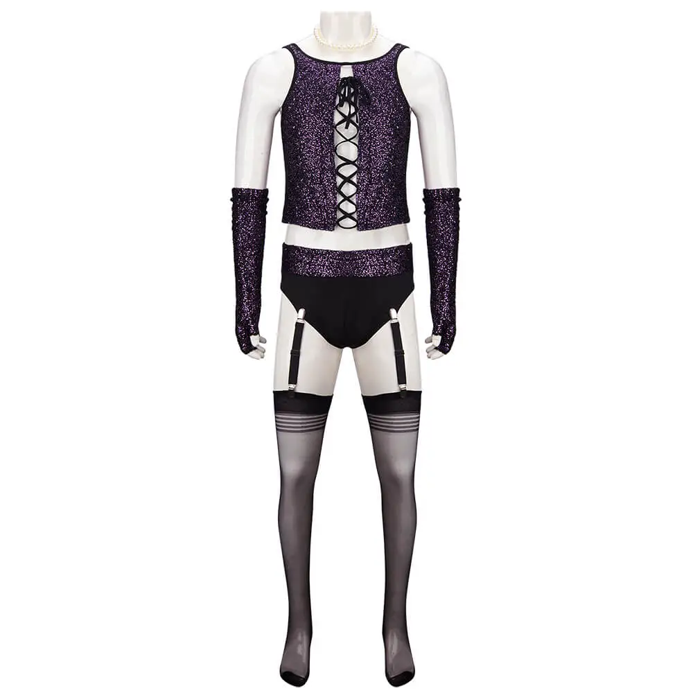 frank n furter green dress The Rocky Horror Picture Show Cosplay Costume Dr Frank-N-Furter Dress Halloween Suit, XL / Female main image 1