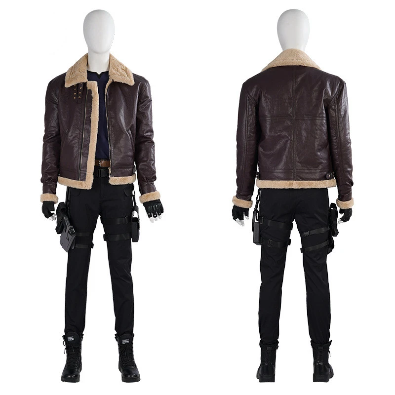 Leon Scott Kennedy Cosplay Costume Resident Evil 4 Jacket In Stock Takerlama