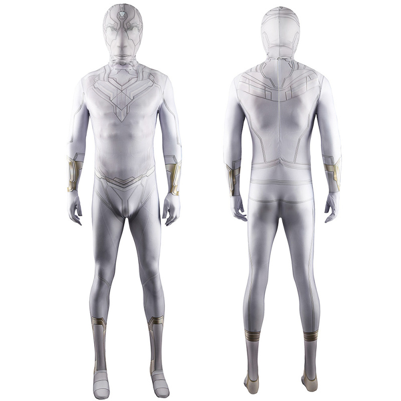 WandaVision White Vision Cosplay Costume Superhero Spandex Zentai Suit