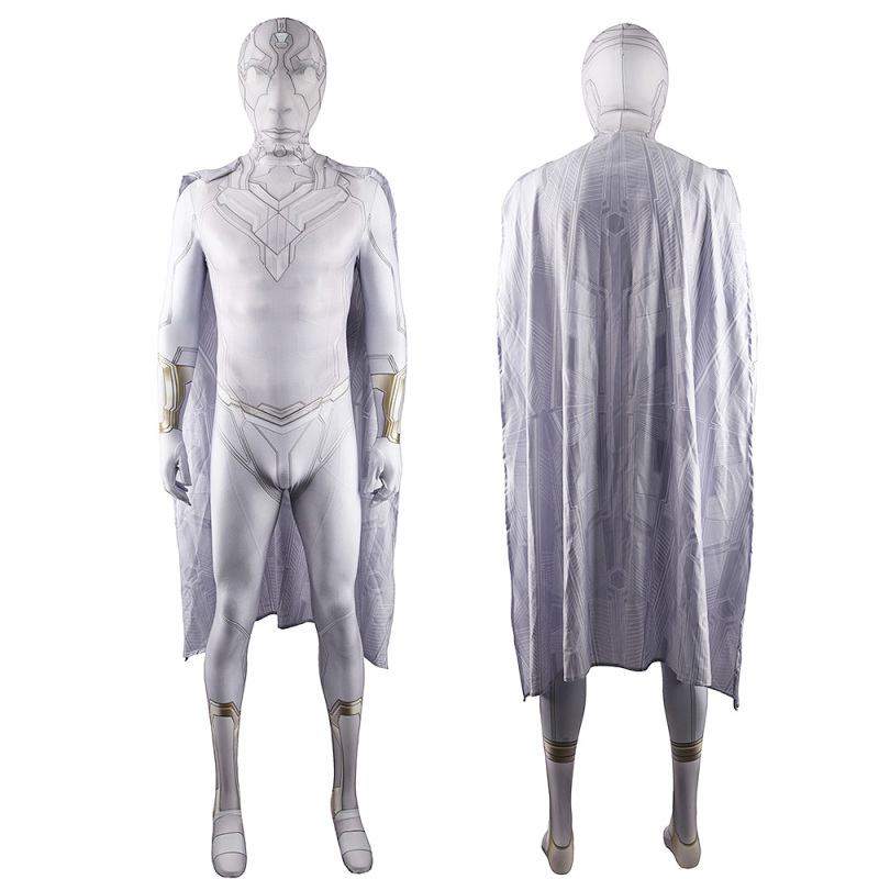 WandaVision White Vision Cosplay Costume Superhero Spandex Zentai Suit