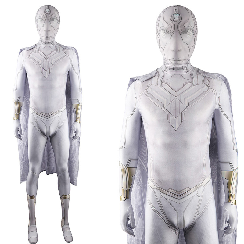 WandaVision White Vision Cosplay Costume Superhero Spandex Zentai Suit