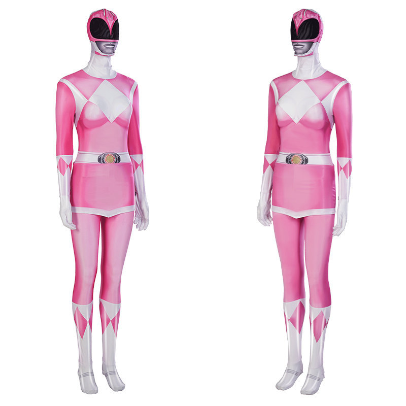 Mighty Morphin Power Rangers Pink Ranger Cosplay Costume Superhero Jumpsuit