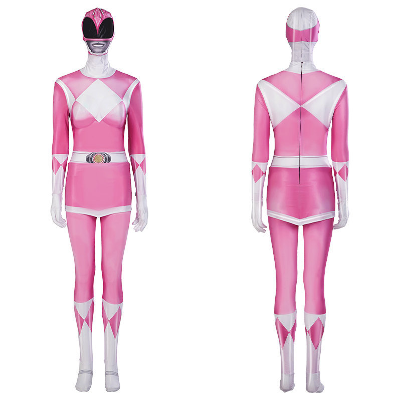 Mighty Morphin Power Rangers Pink Ranger Cosplay Costume Superhero Jumpsuit