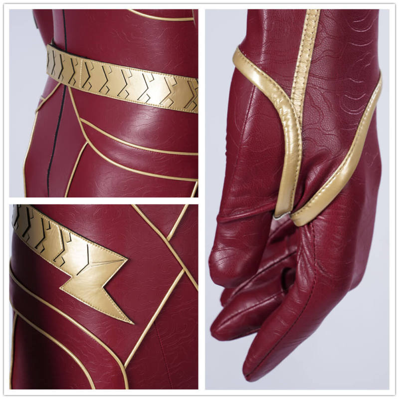 Deluxe The Flash Barry Allen Superhero Cosplay Costume Boots 2023 Movie Outfits (In Stock)