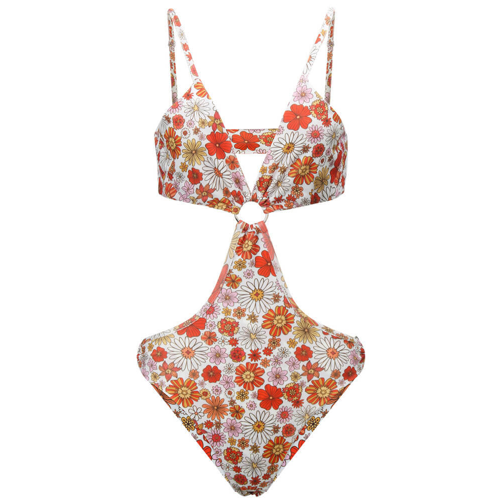 Daisy Jones & The Six Karen Sirko Floral Swimsuit Cosplay Monokini Summer Print Bikini