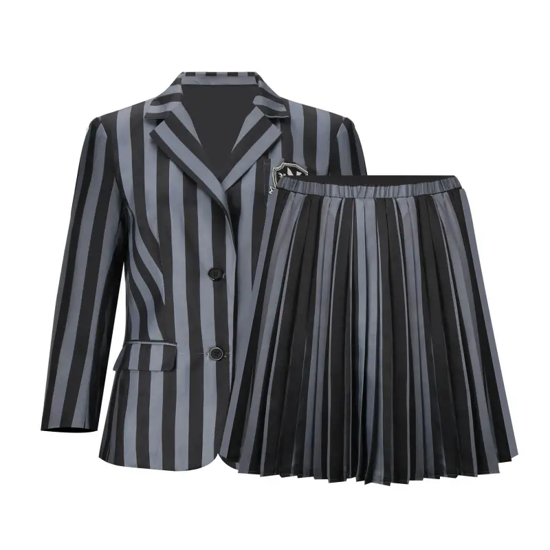 Girls Wednesday Nevermore Academy Black School Uniform The Addams Family Girl Cosplay Costume