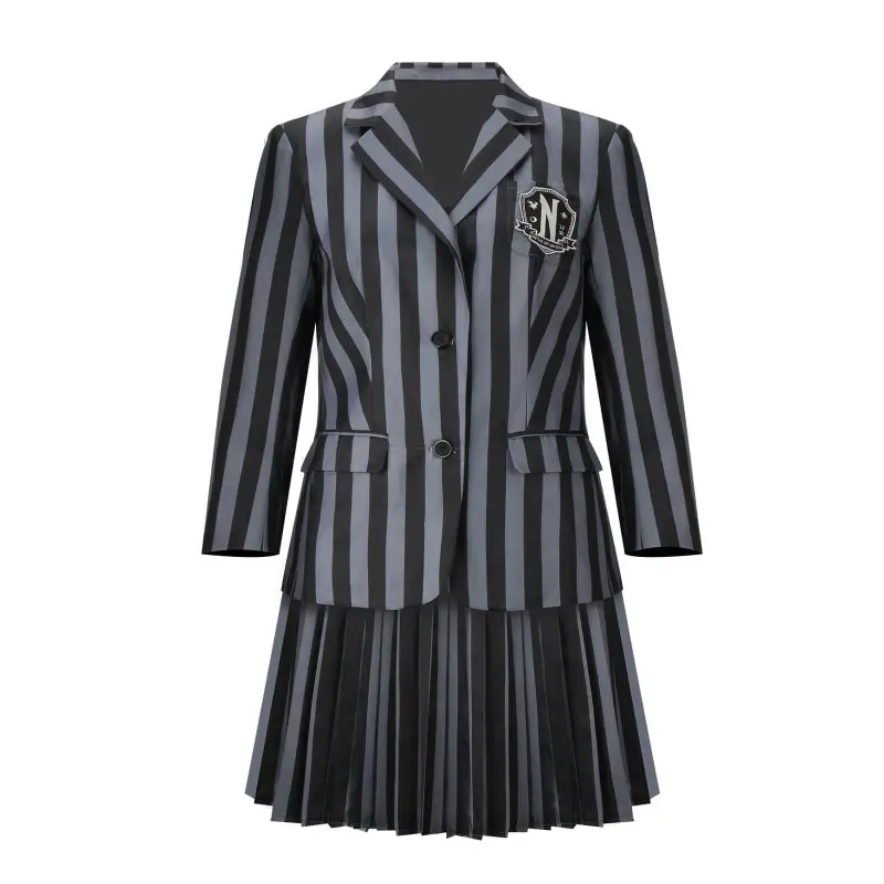 Girls Wednesday Nevermore Academy Black School Uniform The Addams Family Girl Cosplay Costume
