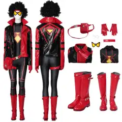 Spider-Woman Jessica Drew Cosplay Costume Spider-Man: Across the Spider-Verse Wig Boots Takerlama
