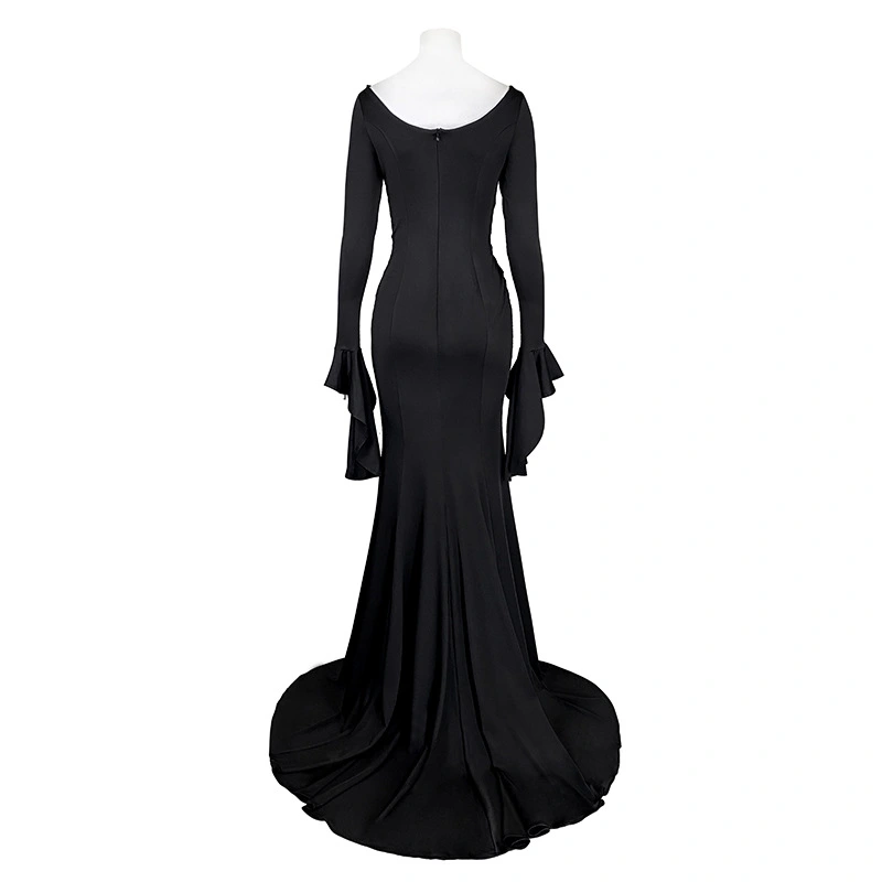 strapless open back dress Wednesday Addams Dance Dress Wednesday Black Lace Dress Wednesday Family Cosplay Costume Full Set, XL / Full Set / Female