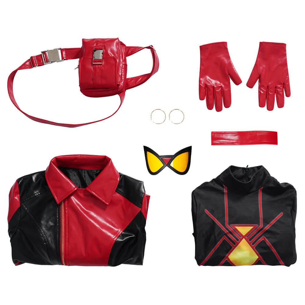 Spider-Woman Jessica Drew Cosplay Costume Spider-Man: Across the Spider-Verse Wig Boots Takerlama