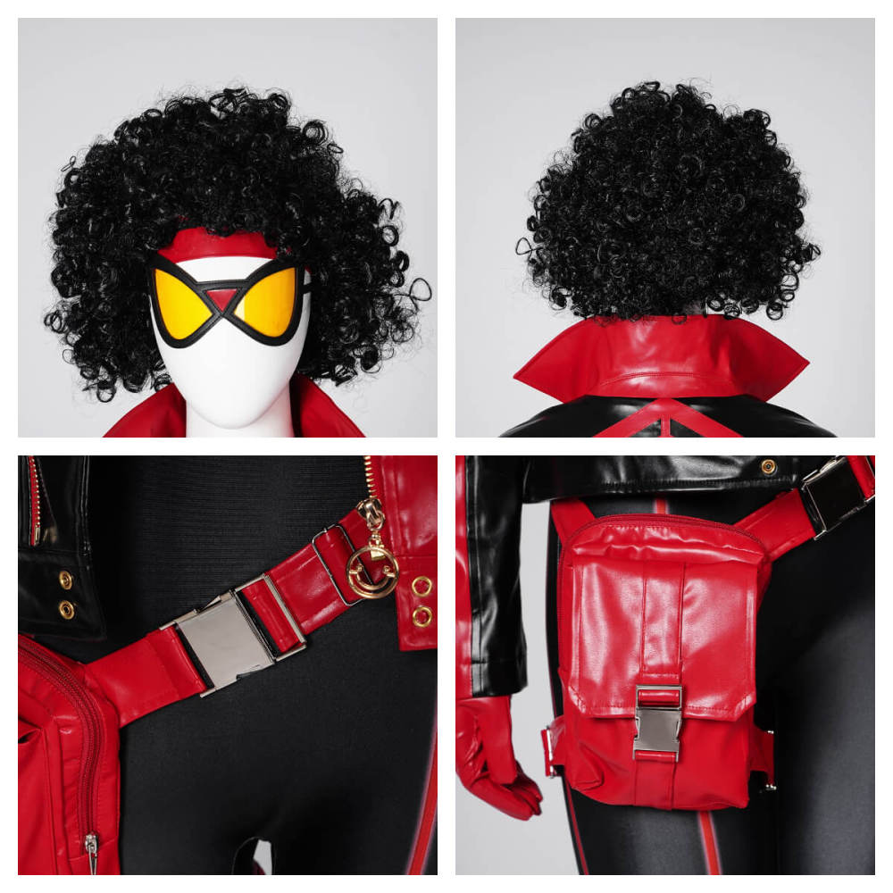 Spider-Woman Jessica Drew Cosplay Costume Spider-Man: Across the Spider-Verse Wig Boots Takerlama