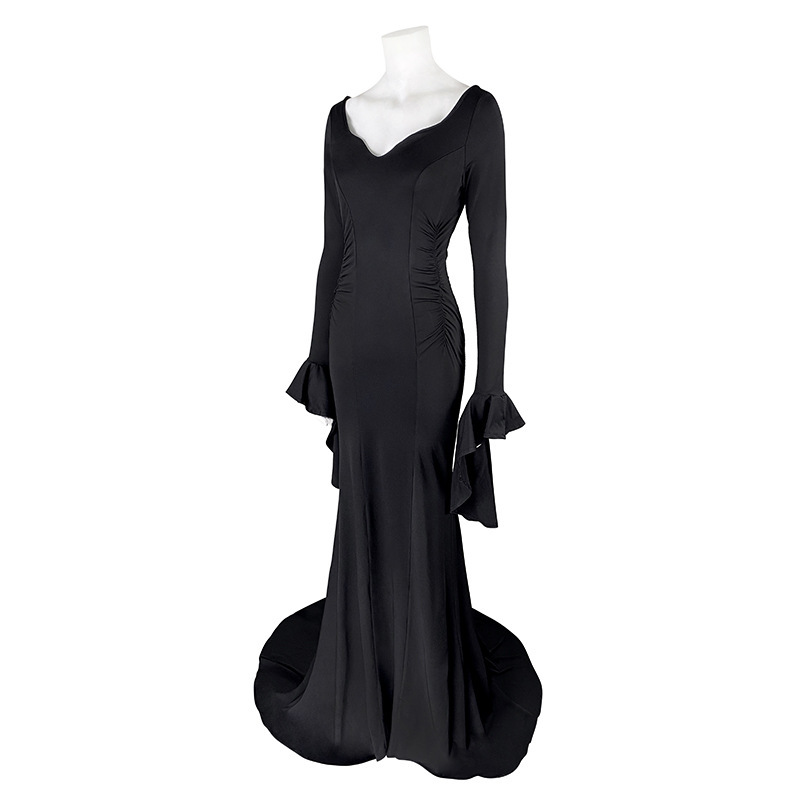 Wednesday Morticia Addams Black Party Dress The Addams Family Cosplay Costume