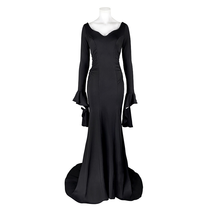 Wednesday Morticia Addams Black Party Dress The Addams Family Cosplay Costume