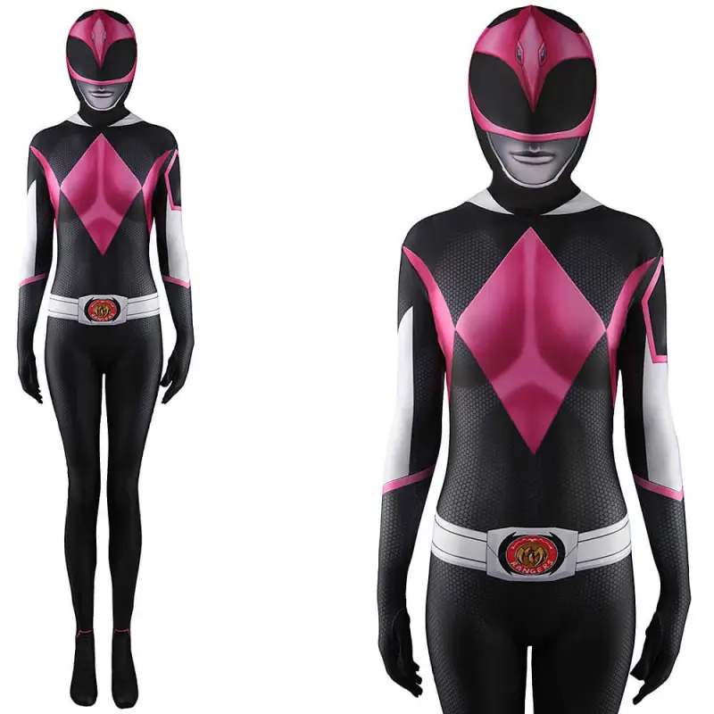 Pink Ranger Spandex Cosplay Suit Mighty Morphin Power Rangers Costume