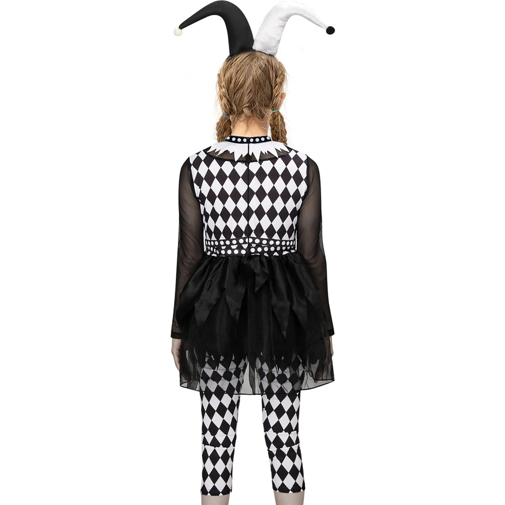 Takerlama Girls Punky Rocker Costume Clown Jester Steam Punk Party Tutu  Dress Child