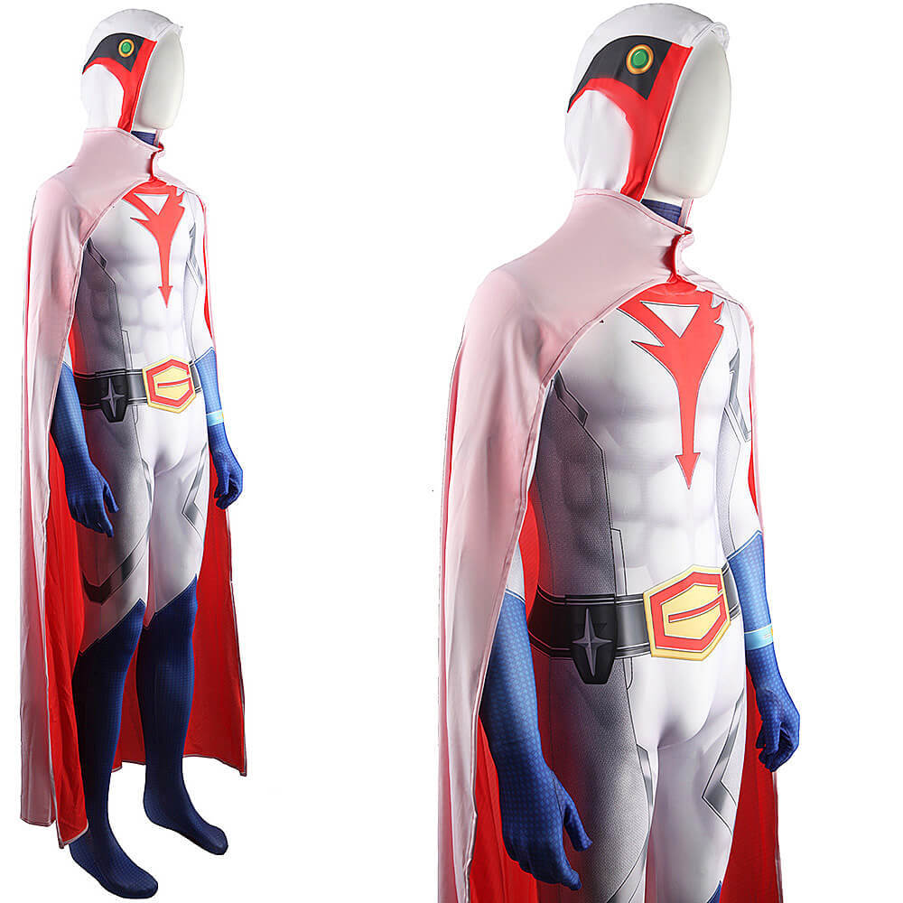 Gatchaman Ken Washio Costume Ken the Eagle Cosplay Bodysuit Cloak