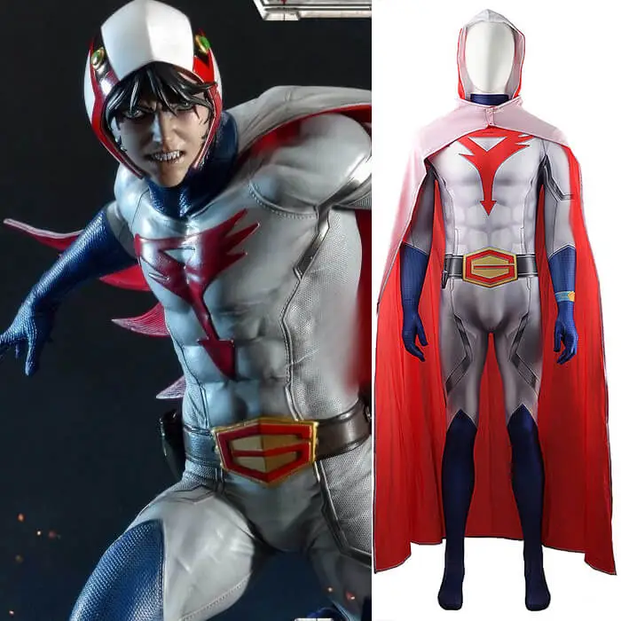 Gatchaman Ken Washio Costume Ken the Eagle Cosplay Bodysuit Cloak