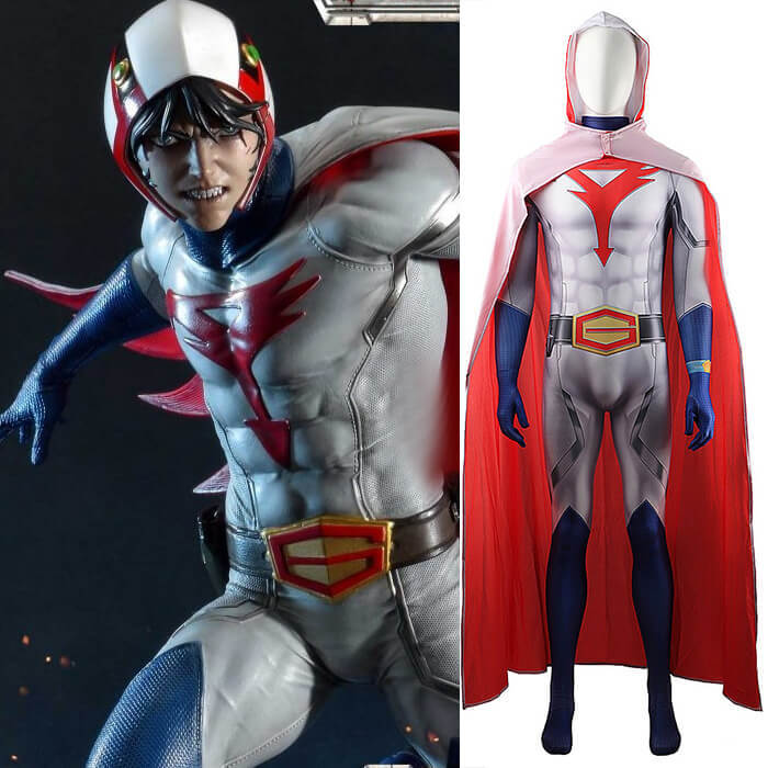 Gatchaman Ken Washio Costume Ken the Eagle Cosplay Bodysuit Cloak