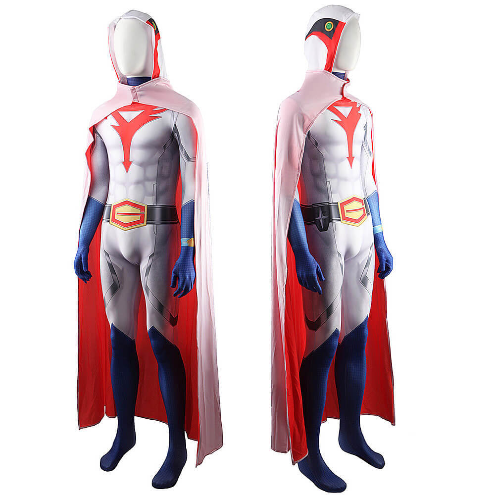 Gatchaman Ken Washio Costume Ken the Eagle Cosplay Bodysuit Cloak