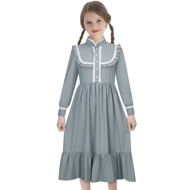 Takerlama Blue Colonial Girl Costume Harriet Tubman Scarlet Darkness Pioneer Dresses for Kid Girls Colonial 1800s Victorian Takerlama Blue Colonial Girl Costume Harriet Tubman Scarlet Darkness Pioneer Dresses for Kid Girls Colonial 1800s Victorian