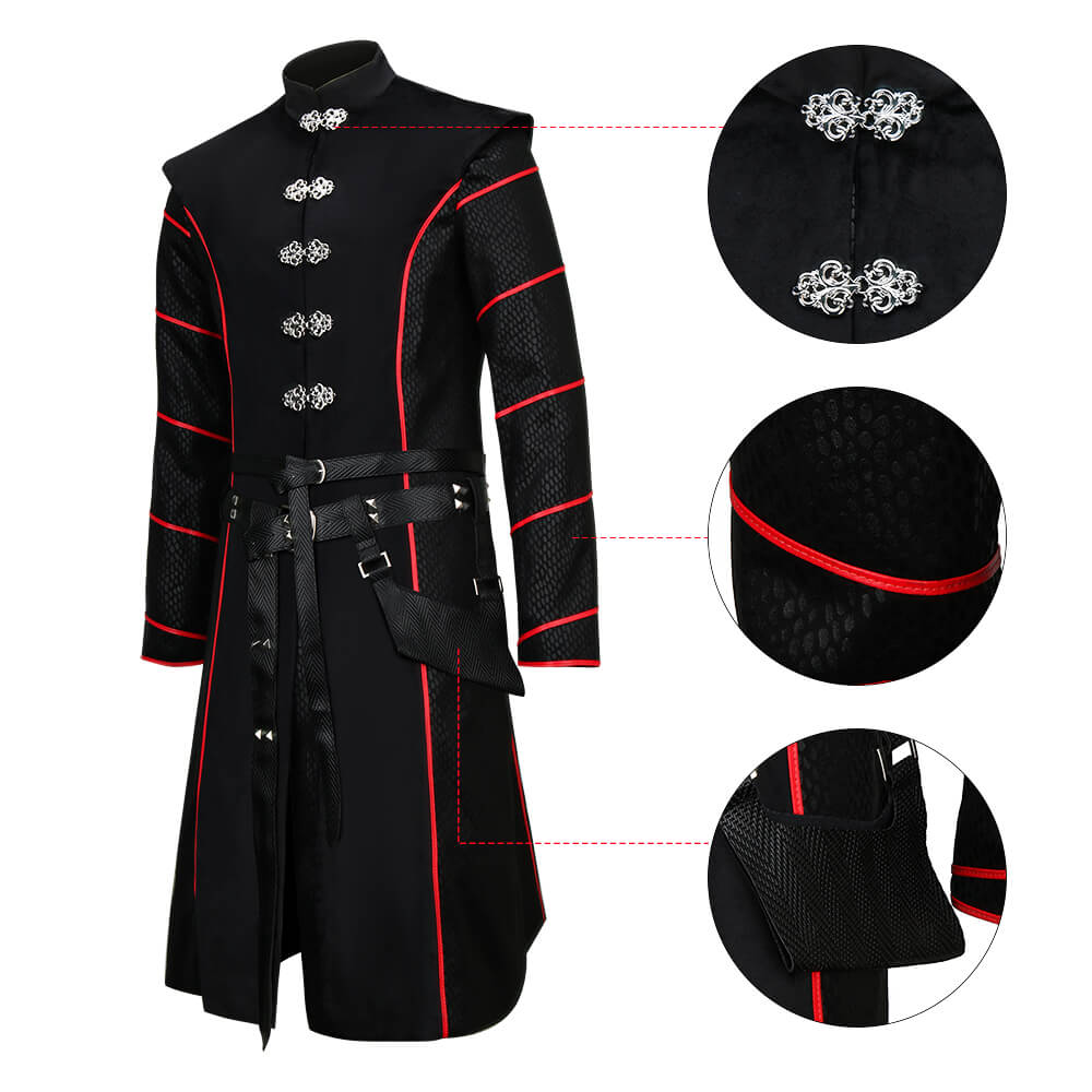 Rubies Disfraz Oficial Daemon Targaryen De House Of The Dragon - Traje De Luxe Con Túnica, Cinturón Y Hombreras, Ideal Para Halloween Y Día Del Libro (Tallas M, L, XL)