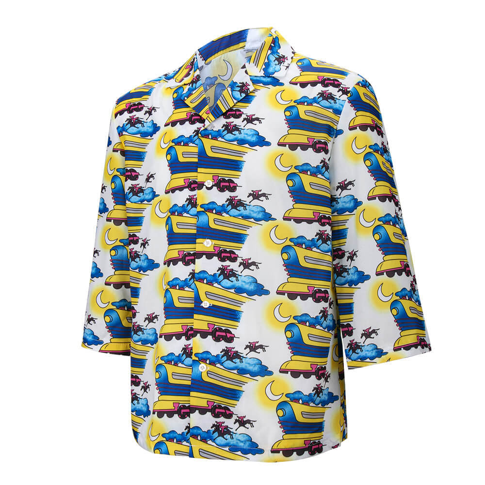 Doc Brown Back to the Future Hawaiian Shirt Emmett Brown Cosplay Costume