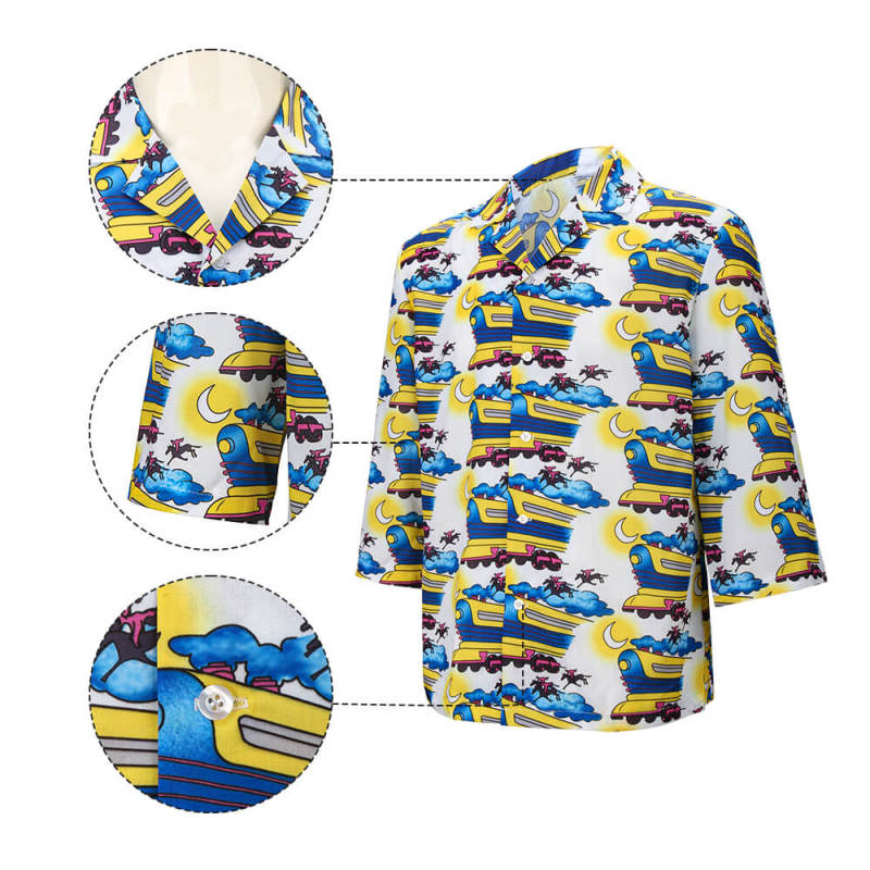 Doc Brown Back to the Future Hawaiian Shirt Emmett Brown Cosplay Costume