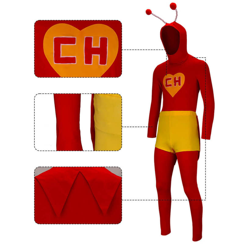 El Chapulín Colorado Cosplay Costume The Red Grasshopper Superhero Uniform In Stock-Takerlama